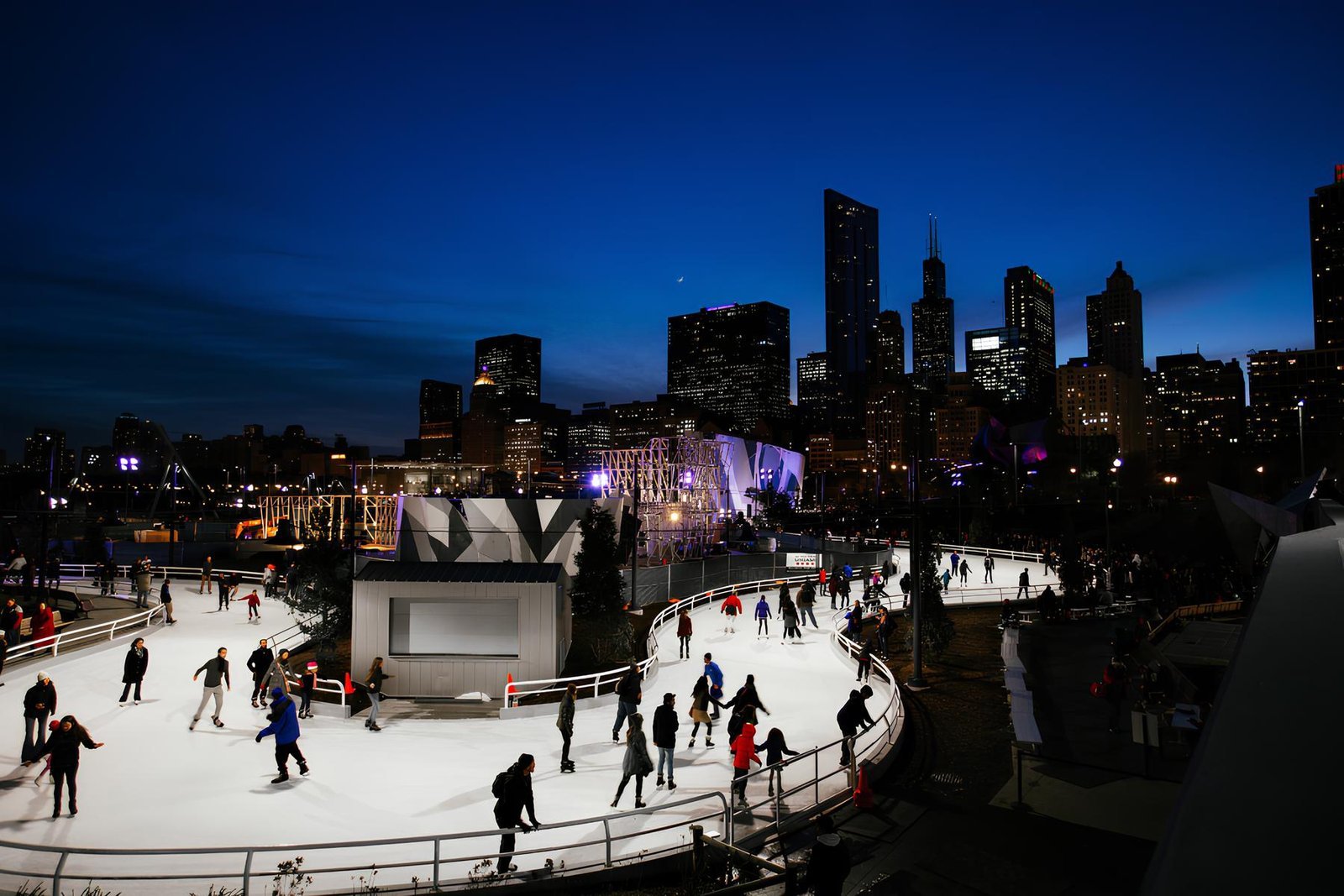 Iconic Ice Rink In Millennium Park.